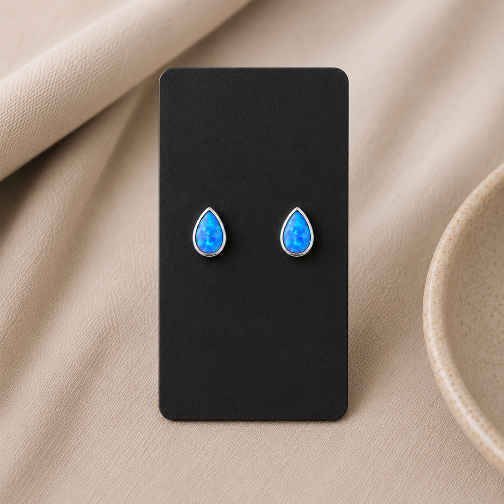 Depth Blue Opal Stud Earrings.