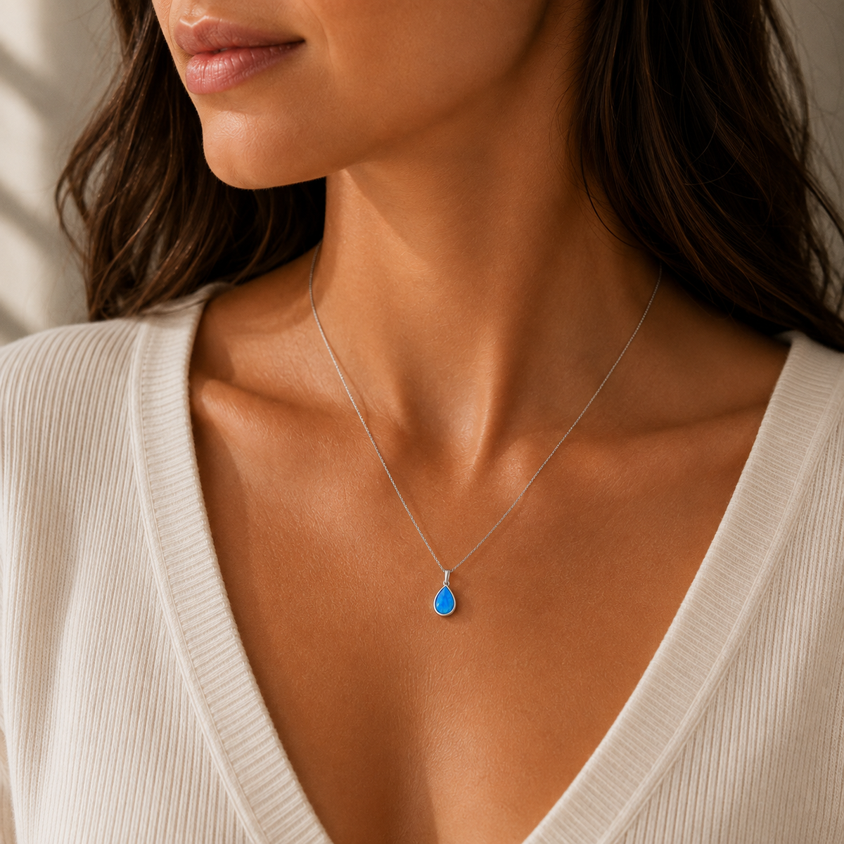 Depth Blue Opal Necklace.